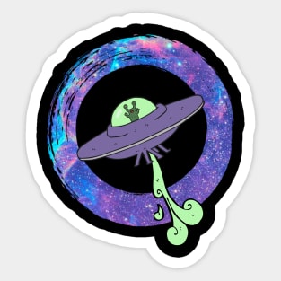 Nebula UFO Spaceship T-Shirt for People Who Love Galaxies and the Universe Sticker